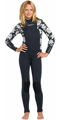 2026 Roxy J&uacute;nior Swell Natural 4/3mm Chest Zip Fato De Neopreno 26RW213501 - Of The Pacific