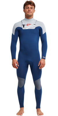 2026 Quiksilver Homem Young Guns 4/3mm Chest Zip Fato De Neopreno EQYW103248 - Dark Denim