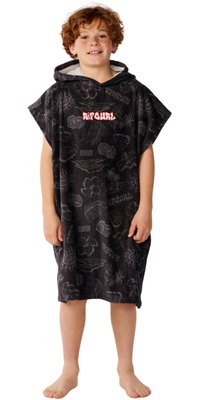 2026 Rip Curl J&uacute;nior Sessões Hooded Toalha 00DBTO - Washed Black