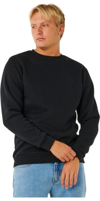 2026 Rip Curl Homem Surf Clássico Crew Sweatshirt 0APMFL - Black