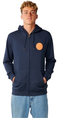 2026 Rip Curl Homem Linha De Fluxo Zip Thru Fleece 0CQMFL - Dark Navy