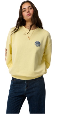 2026 Rip Curl Mulher Stephanie Gilmore Patrimônio Oversized Fleece 0EJWFL - Soft Yellow