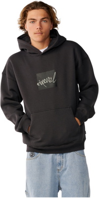 2026 Rip Curl Homem Roteiro De Rasgo Ícone Hoodie 0F7MFL - Washed Black