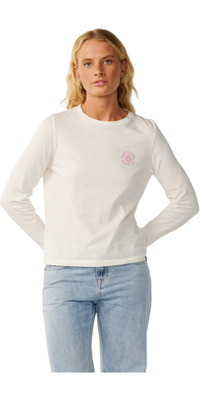 2026 Rip Curl Mulher Onda De Festa Manga Longa T-Shirt 0Q8WTE - Off White