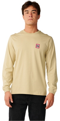 2026 Rip Curl Homem Emblema Estilizado De Manga Longa Camiseta 13UMTE - Khaki Sand