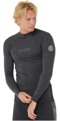 2026 Rip Curl Homem Dawn Patrol UPF Proteção Solar Longa Manga Lycra Colete 194MRV - Black Marle