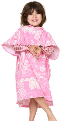 2026 Rip Curl J&uacute;nior Misturado Snap Algodão Hooded Toalha 00AJTO - Natural / Pink