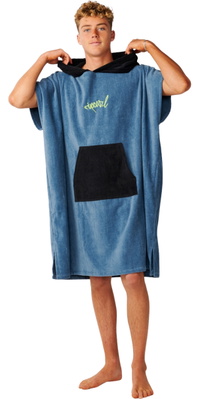 2026 Rip Curl Homem Logotipo Hooded Toalha 00GMTO - Bluefin