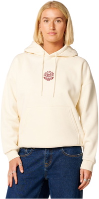 2026 Rip Curl Mulher Ícones Do Patrimônio Do Surf Heritage Hoodie 06NWFL - Bone / Dark Plum