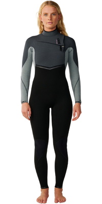 2026 Rip Curl Mulher E-Bomb 4/3mm Chest Zip Fato De Neopreno 16NWFS - Grey