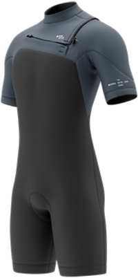 2026 Mystic Homem Motion 3/2mm Chest Zip Shorty Fato De Neopreno 35000.270014 - Tidal Blue