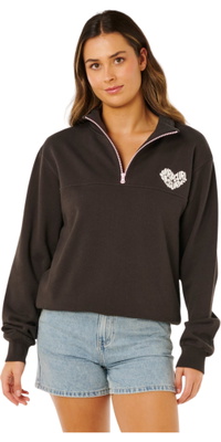 Rip Curl Mulher Rc Coração Meia Zip Fleece 0BWWFL - Washed Black