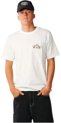 Rip Curl Homem Hazed & Tubed Camiseta 131MTE - Bone