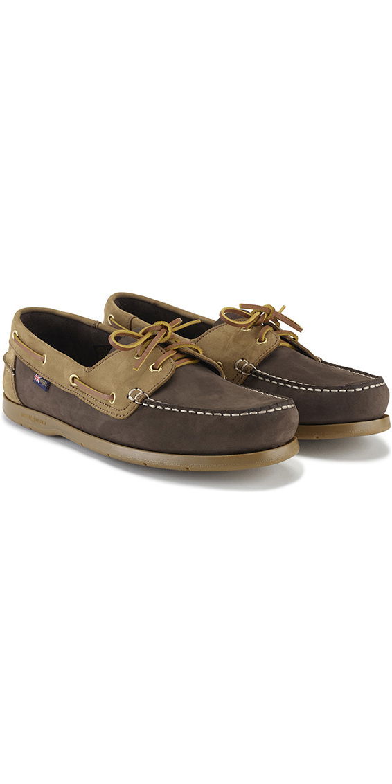 Henri Lloyd Arkansa Deck Shoe Dark Brown Brown Nubuck Caramel