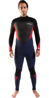 2025 Gul Masculino Response 4/3mm Gbs Roupa De Mergulho Com Back Zip Re1246-c1 - Navy / Vermelho