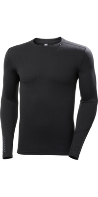 2021 Helly Hansen Masculino Lifa Merino Peso Médio Crew Top 49364 - Preto