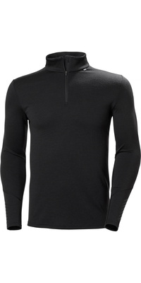 2025 Helly Hansen Mens Lifa Merino Mid Weight 1/2 Zip Top 49363 - Black