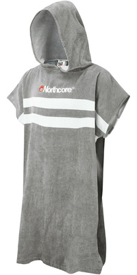 2026 Northcore Roupão De Banho Com Capuz E Riscas Beach Basha / Poncho NOCO241 - Grey