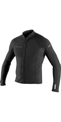 2026 O'Neill Mens Reactor II 1.5mm Neoprene Front Zip Jacket 5046 - Black