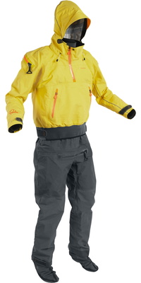 2025 Palm Bora Touring Kayak Drysuit 12382 - Yellow / Jet Grey