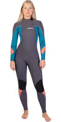 2025 Gul Womens Response 4/3mm GBS Back Zip Fato De Mergulho RE1248-C1 - Grey / Marbel