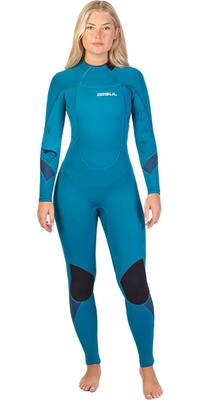2025 Gul Feminino Response 3/2mm GBS Back Zip Wetsuit RE1232-C1 - Teal / Mármore