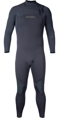 2026 Xcel Mens Comp + 4/3mm Chest Zip Fato De Mergulho MN43CPC4 - Black