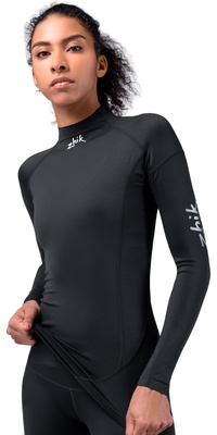 Zhik Womens Eco Spandex UPF50+ Top Long Sleeve Rash Vest DTP-0063-W-BLK - Black