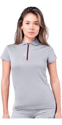 Zhik Polo Desportivo De Manga Curta Com Fecho De Correr UVactive UPF50+ Para Mulher ATP-0085-W-GRY - Grey