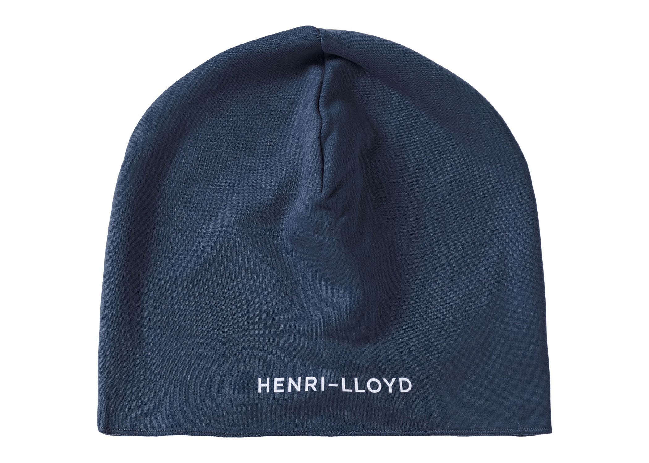 Navy beanie hat with a small Henri Lloyd logo on the turn-up