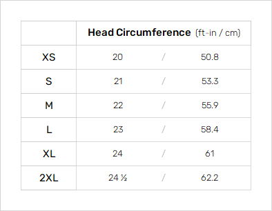 Xcel Hood 22 0 Size Chart