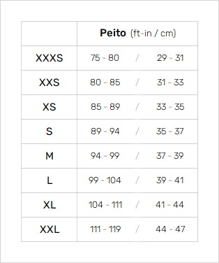 Mystic Mens Impact Vests 0 Gráfico do tamanho