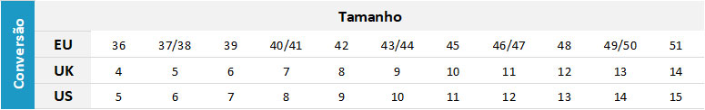 Nava Footwear 0 Gráfico do tamanho