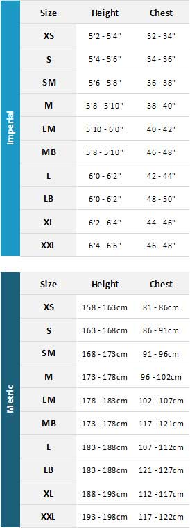 Typhoon Mens Drysuits 19 Mens Gráfico do tamanho